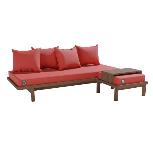 Kirami FinVision® -Sofagarnitur für Lounge, mit orangem Bezug