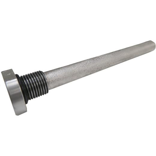 Magnesium-Anodenstange zum Schutze des Ofens vor Korrosion.
