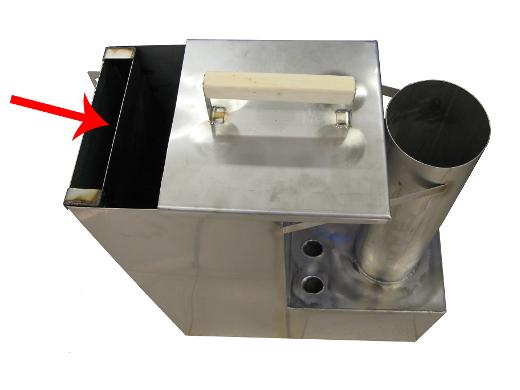 Austauschbare stählerne Luftsteuerung/Feuerplatte für den Feuerraum des Badefass-Ofens.