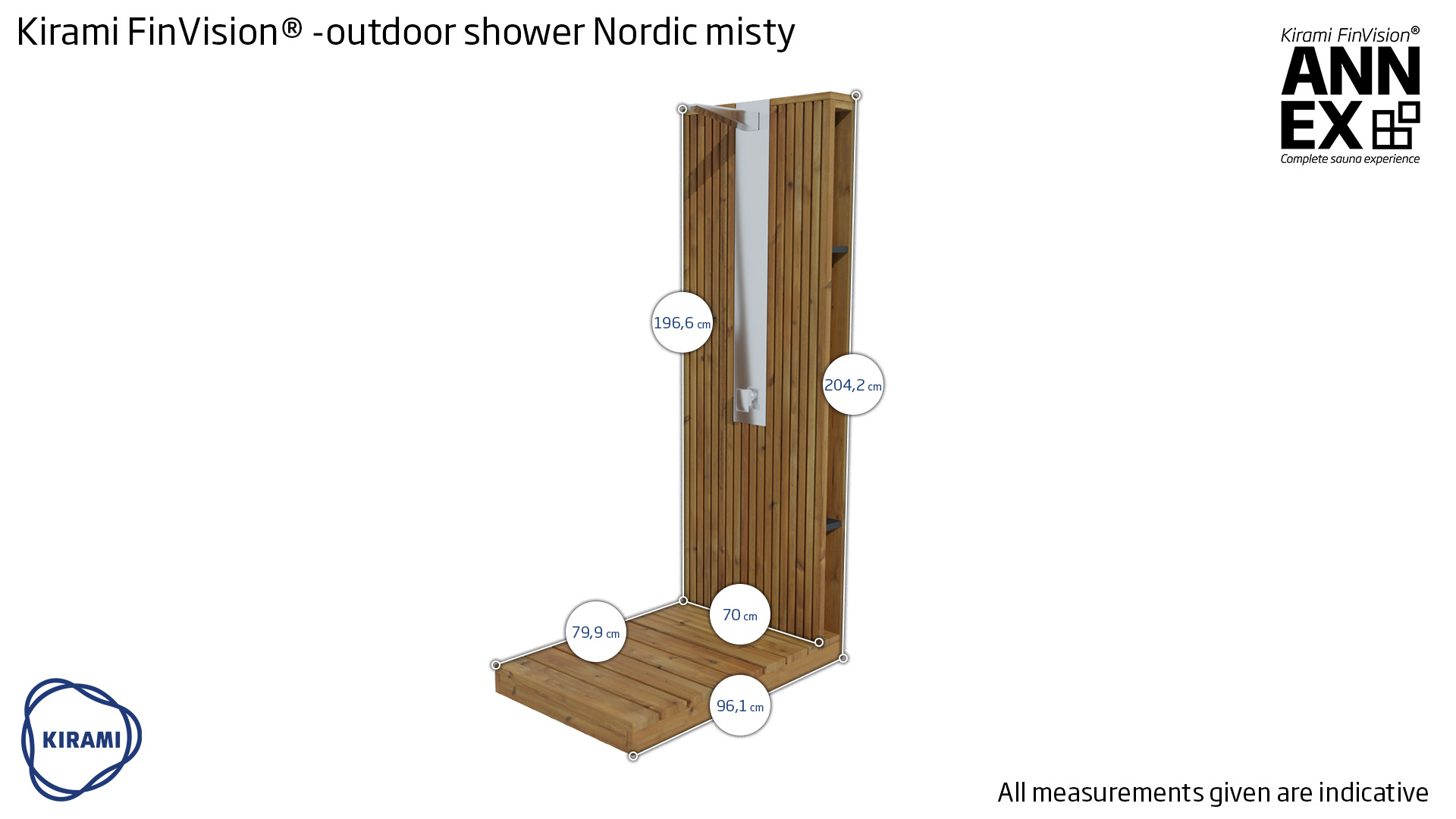 Kirami FinVision® -outdoor shower Misty für die Terrasse