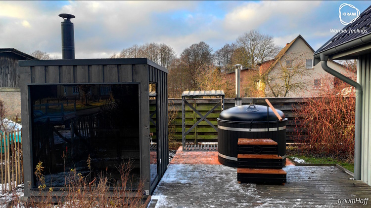 Franken Spa | Jetzt ist alles an seinem Platz. | Kirami Gartensaunas und Badefass
