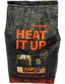 Die Heat it up -Holzkohle ist eine ökologische Alternative zum Befeuern von Grills und Badefässern.
