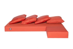 Sitzauflagen für das Sofasets (inkl. Sofa, Ottomane und 4 x Kissen), orange