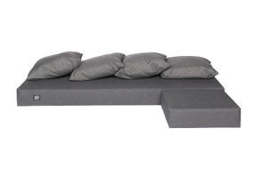 Sitzauflagen für das Sofasets (inkl. Sofa, Ottomane und 4 x Kissen), grau