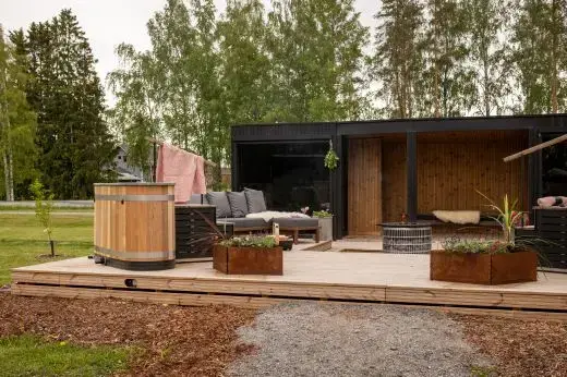 Kirami FinVision® -sauna M Misty, Harvia Virta Combi 10,8 kW - Außensauna